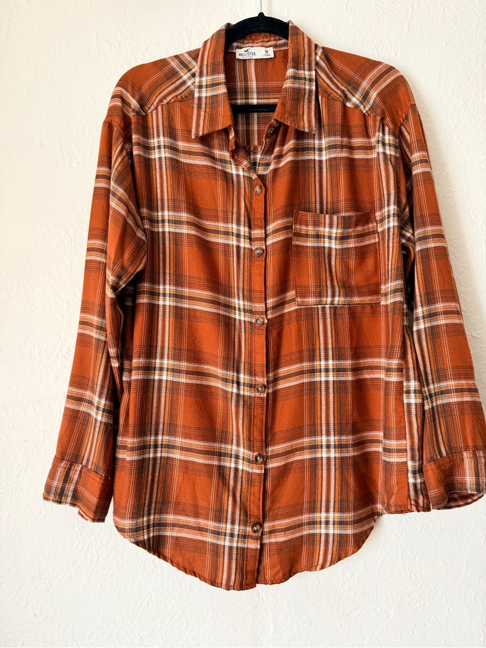 Rust Orange Plaid Button-Up Shirt